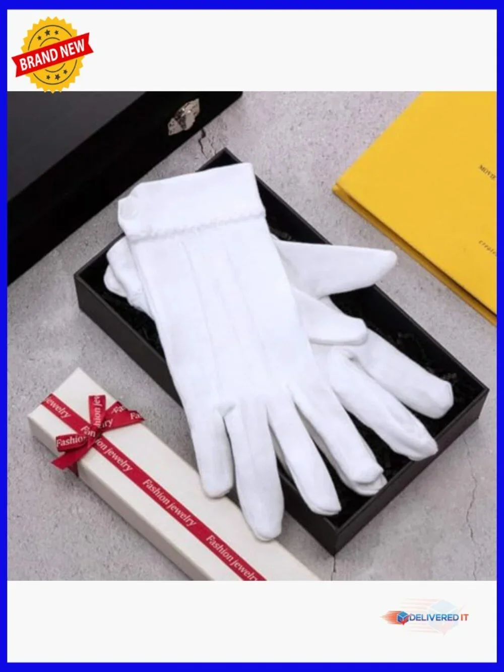 White Cotton Formal Marching Gloves Tuxedo Guard Parade 100 Pairs Washable